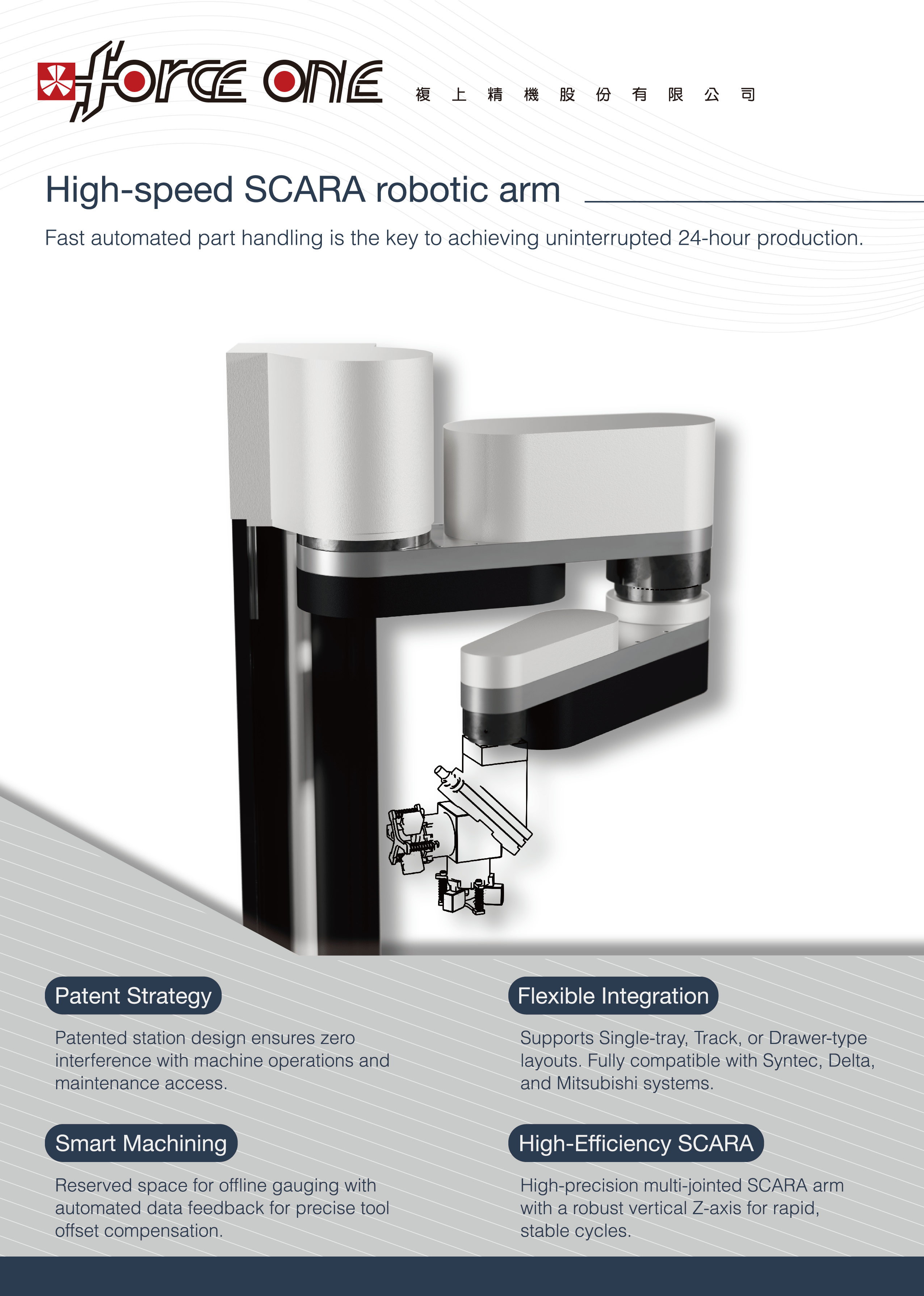 High-speed SCARA robotic arm